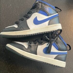 Nike Kids Black, White & Blue High-Top Sneakers